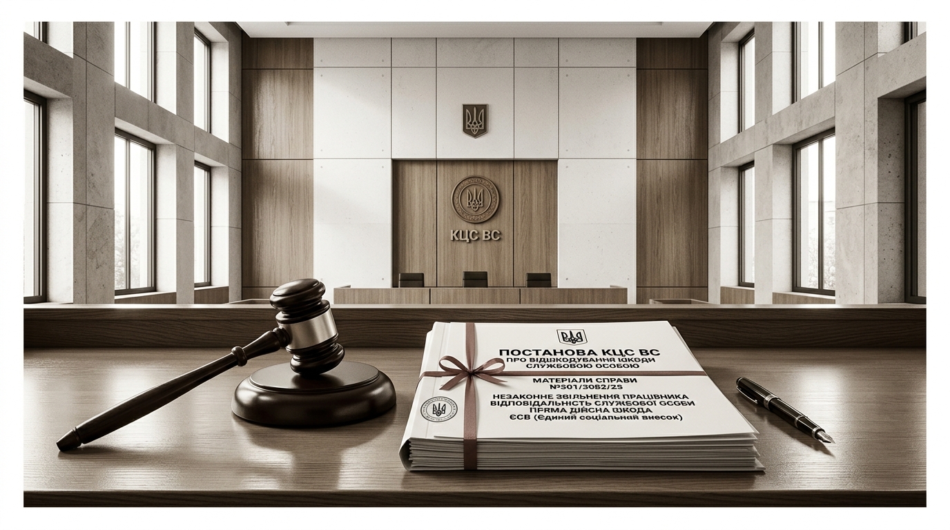 Про відшкодування шкоди службовою особою за незаконне звільнення працівника - КЦС
