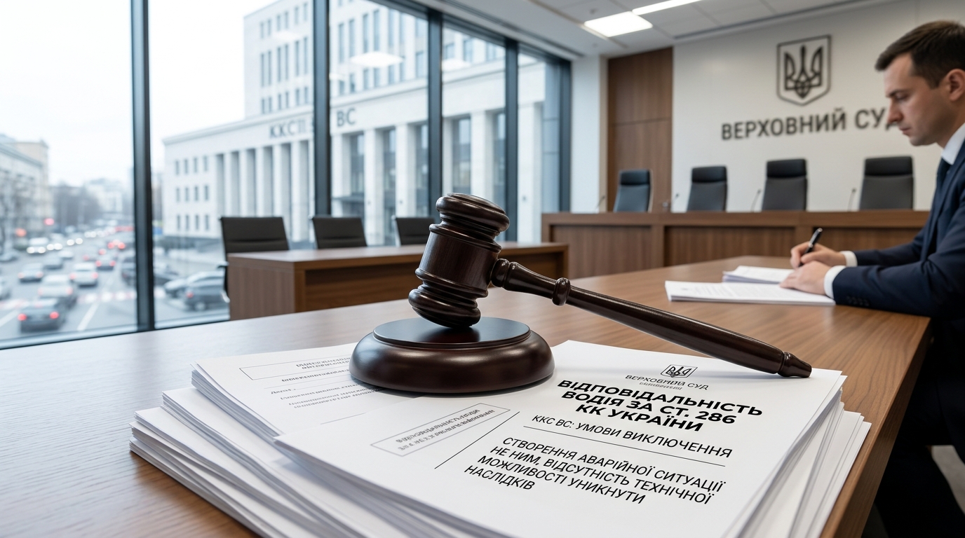 Відповідальність водія за ст.286 КК виключається за умови створення аварійної ситуації не ним та відсутності технічної можливості уникнути шкідливих наслідків - ККС