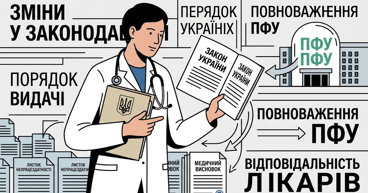 Законодавчі зміни з питань удосконалення порядку видачі, продовження та контролю за видачею листків непрацездатності