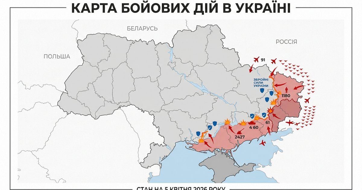 Інформація про відсіч збройної агресії рф проти України станом на 5 квітня 2026 року