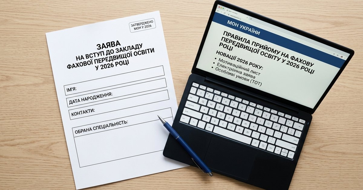 Новації Порядку прийому на навчання для здобуття фахової передвищої освіти у 2026 році