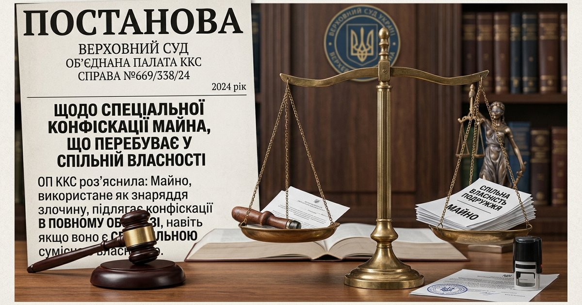 Щодо спеціальної конфіскації майна, що перебуває у спільній власності (статті 96-1, 96-2 КК) - ОП ККС