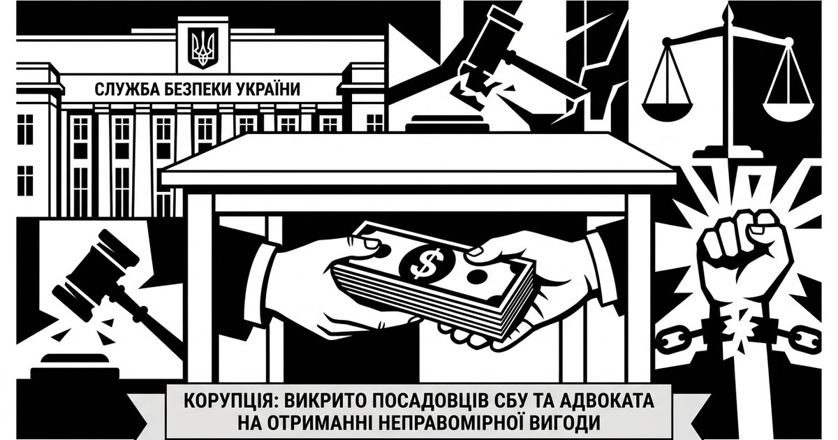 Викрито посадовців СБУ та адвоката на отриманні неправомірної вигоди