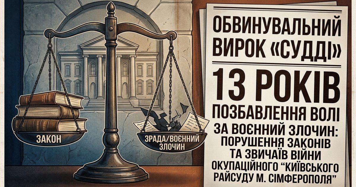 Обвинувальний вирок щодо «судді» окупаційного «Київського районного суду м. Сімферополя» за вчинення воєнного злочину