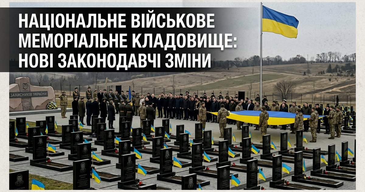 Набули чинності зміни до законодавства щодо місць поховання загиблих (померлих) осіб, які захищали незалежність, суверенітет та територіальну цілісність України