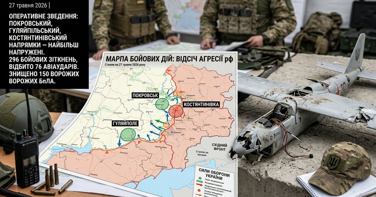 Інформація про відсіч зройної агресії рф проти України станом на 27 травня 2026 року