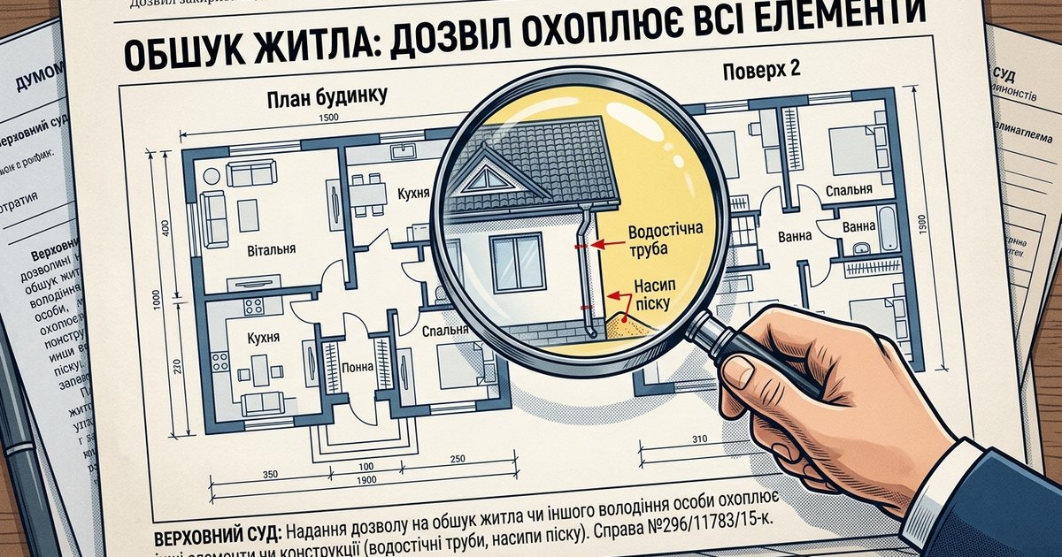 Надання дозволу на обшук житла та іншого володіння особи охоплює інші елементи чи конструкції такого житла чи іншого володіння - ККС