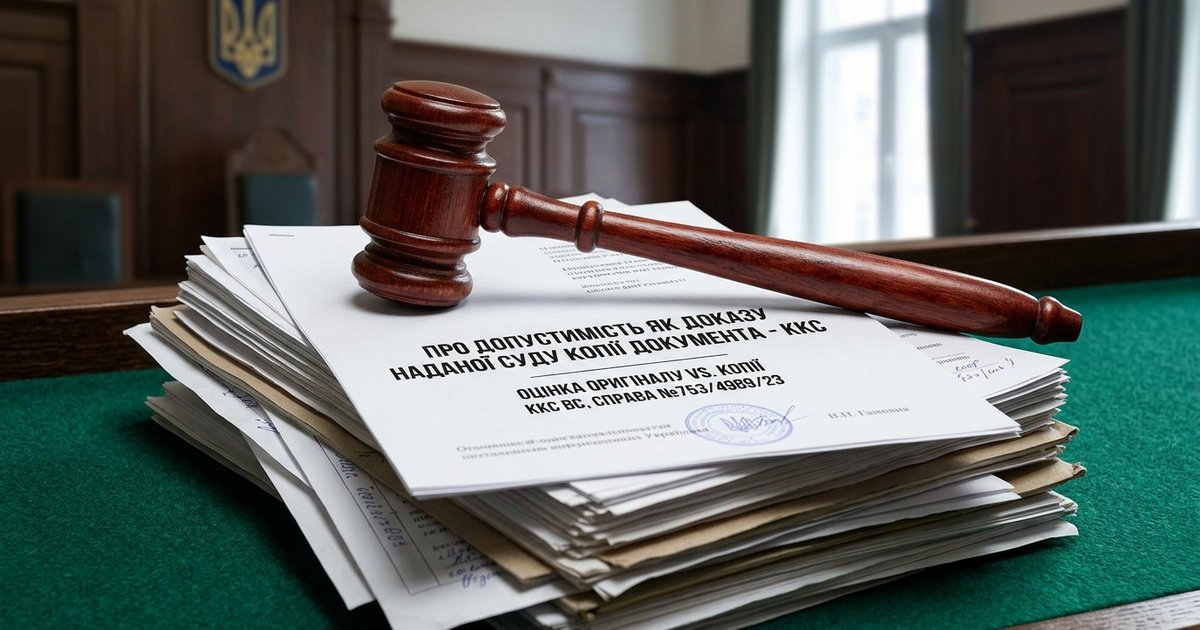 Про допустимість як доказу наданої суду копії документа  - ККС