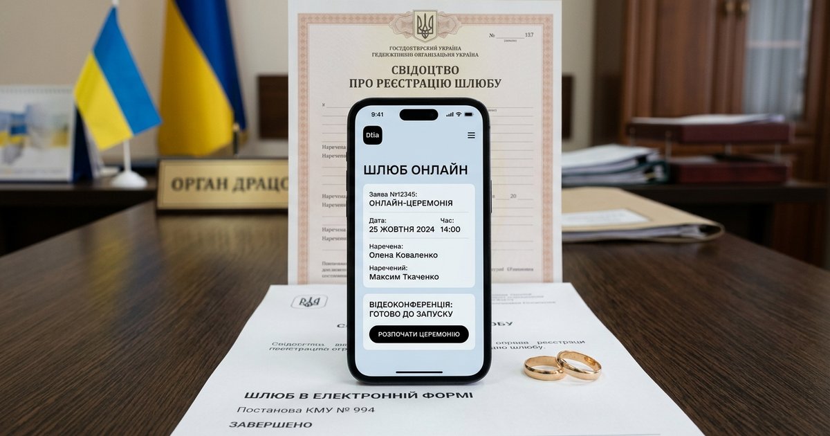 Укладення шлюбу в електронній формі засобами Єдиного державного вебпорталу електронних послуг