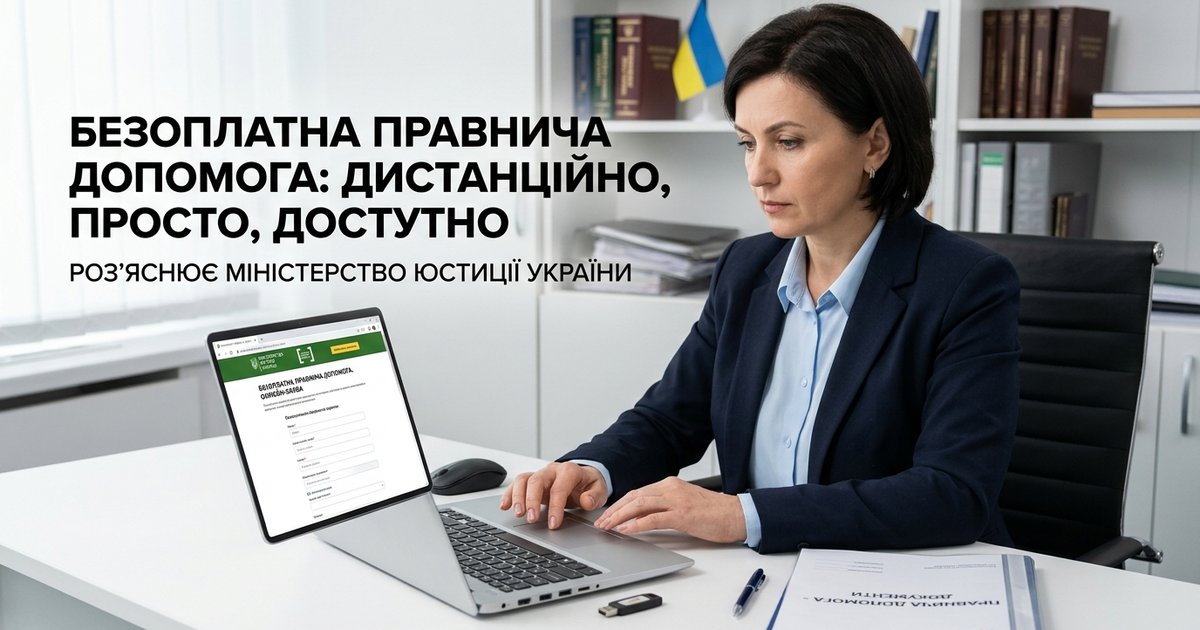 Безоплатна правнича допомога дистанційно - роз'яснює Міністерство юстиції України