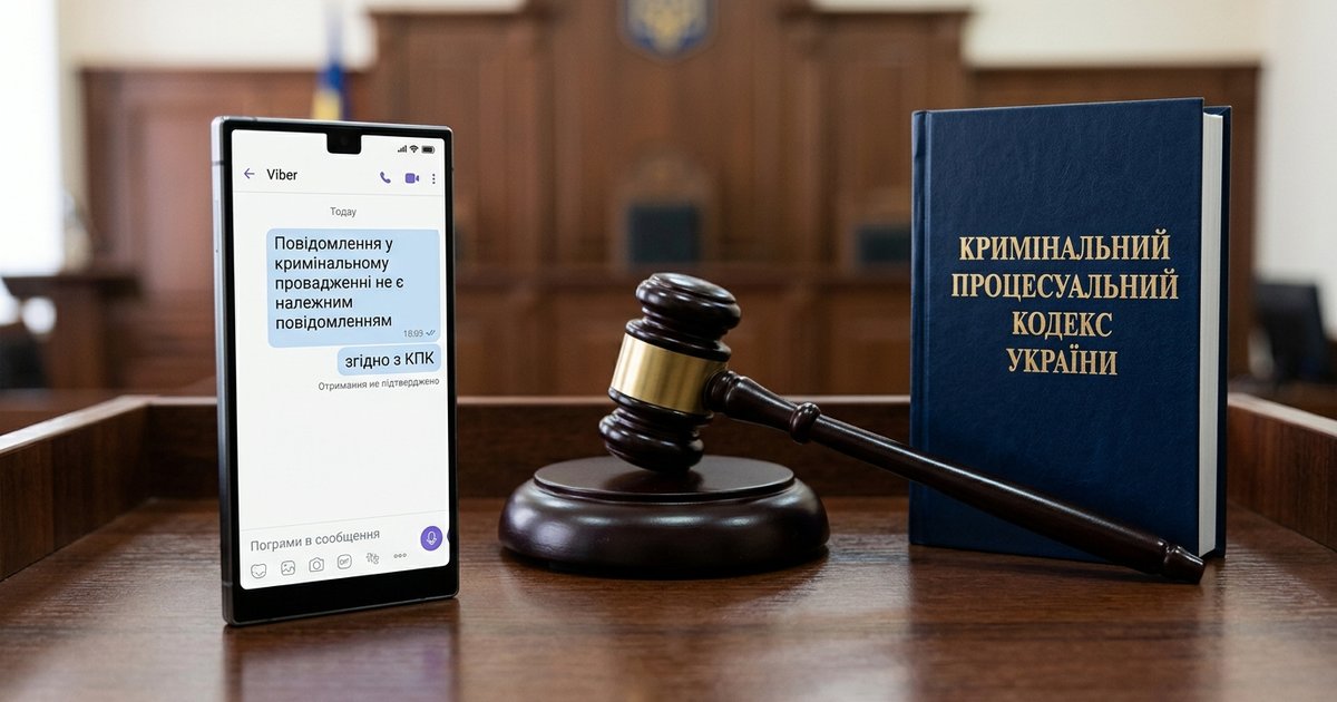 Повідомлення у кримінальному провадженні через мобільний застосунок «Viber» не є належним повідомленням в контексті КПК - ККС